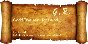 Grünauer Roland névjegykártya